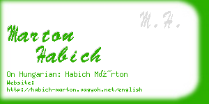 marton habich business card